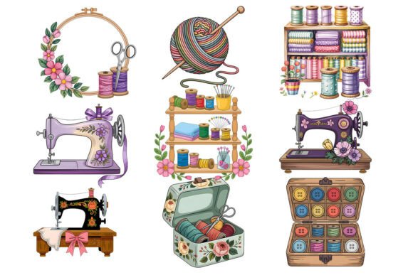 Bridging Heritage and Modern Commerce: The Strategic Value of Vintage Sewing Watercolor Clipart PNG