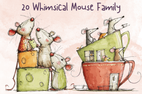 Bringing Stories to Life with the Whimsical Mouse Family Clipart Set