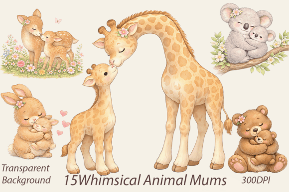 Elevating Emotional Design: The Strategic Value of the Whimsical Animal Mum Baby Bundle PNG
