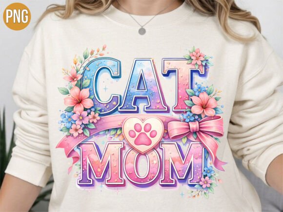Evaluating the Cat Kitten Mom Pastel Ribbon Paw PNG for Digital Design