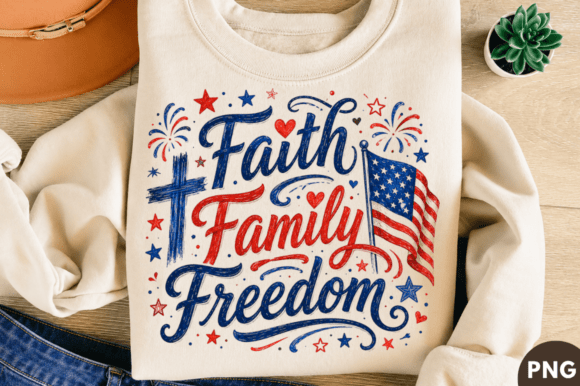 Evaluating the Faith Freedom PNG T-shirt Design for Sublimation and Print-on-Demand