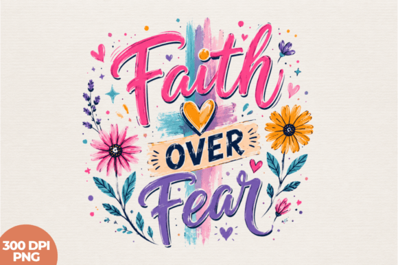 Faith Over Fear Watercolor PNG Design Guide
