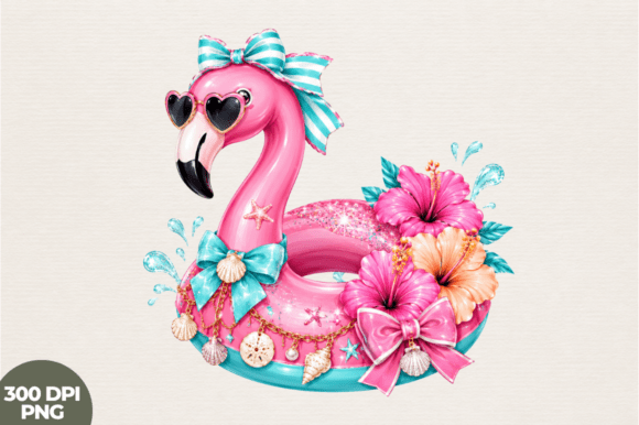 Flamingo Float Paradise PNG: Sublimation Ready