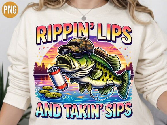 Funny Rippin Lips & Takin Sips PNG