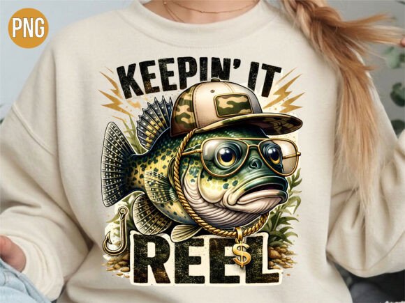 Keepin It Reel Bass Camo Fishing PNG: A Versatile Asset for Anglers and Creators