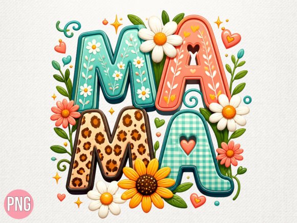 Retro Floral Leopard Mama PNG: Elevating Digital Design with High-Quality Assets