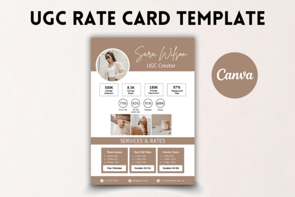 Streamline Your Pricing Strategy with a Professional UGC Creator Rate Card Canva Template