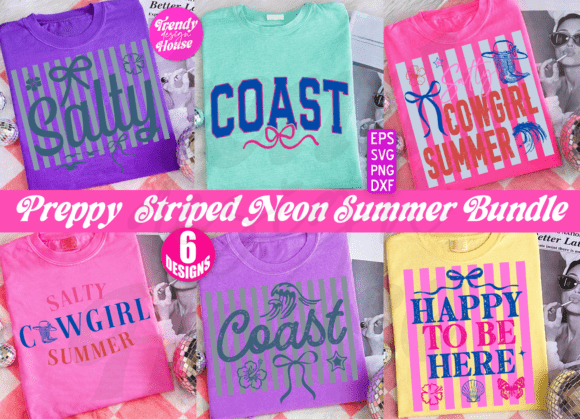 Striped Summer PNG & Beach SVG Bundle