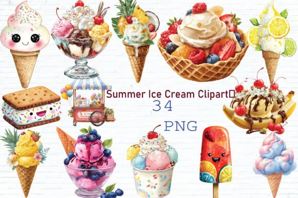 Summer Ice Cream Clipart Bundle PNG Guide