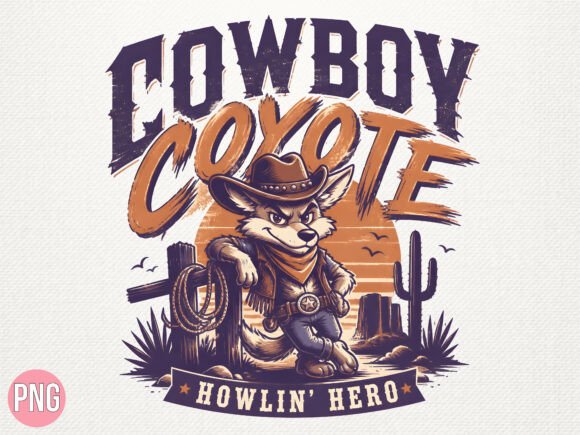 Vintage Cowboy Coyote Howlin Hero PNG: A Guide to High-Quality Digital Design